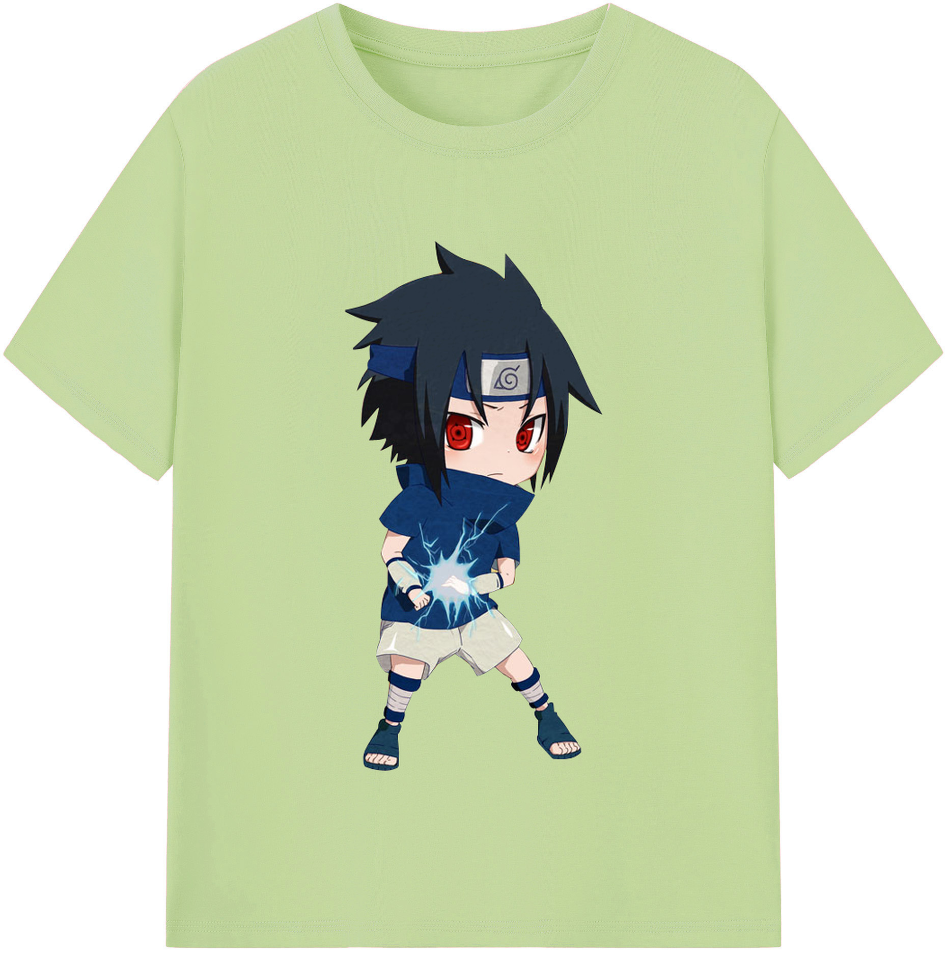 （画像用） NARUTO -ナルト- うちは サスケ Uchiha Sasuke 綿100％半袖Tシャツ（フロントプリント）
